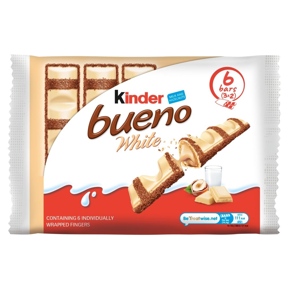 Kinder Bueno Riegel Weiße Schokolade & Haselnuss 6er Pack