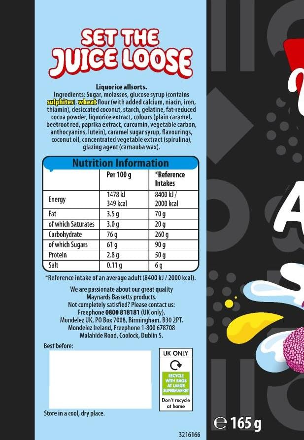 Maynards Bassetts Lakritz-Allsorts-Süßigkeitenbeutel, verschiedene vegane Lakritzbonbons