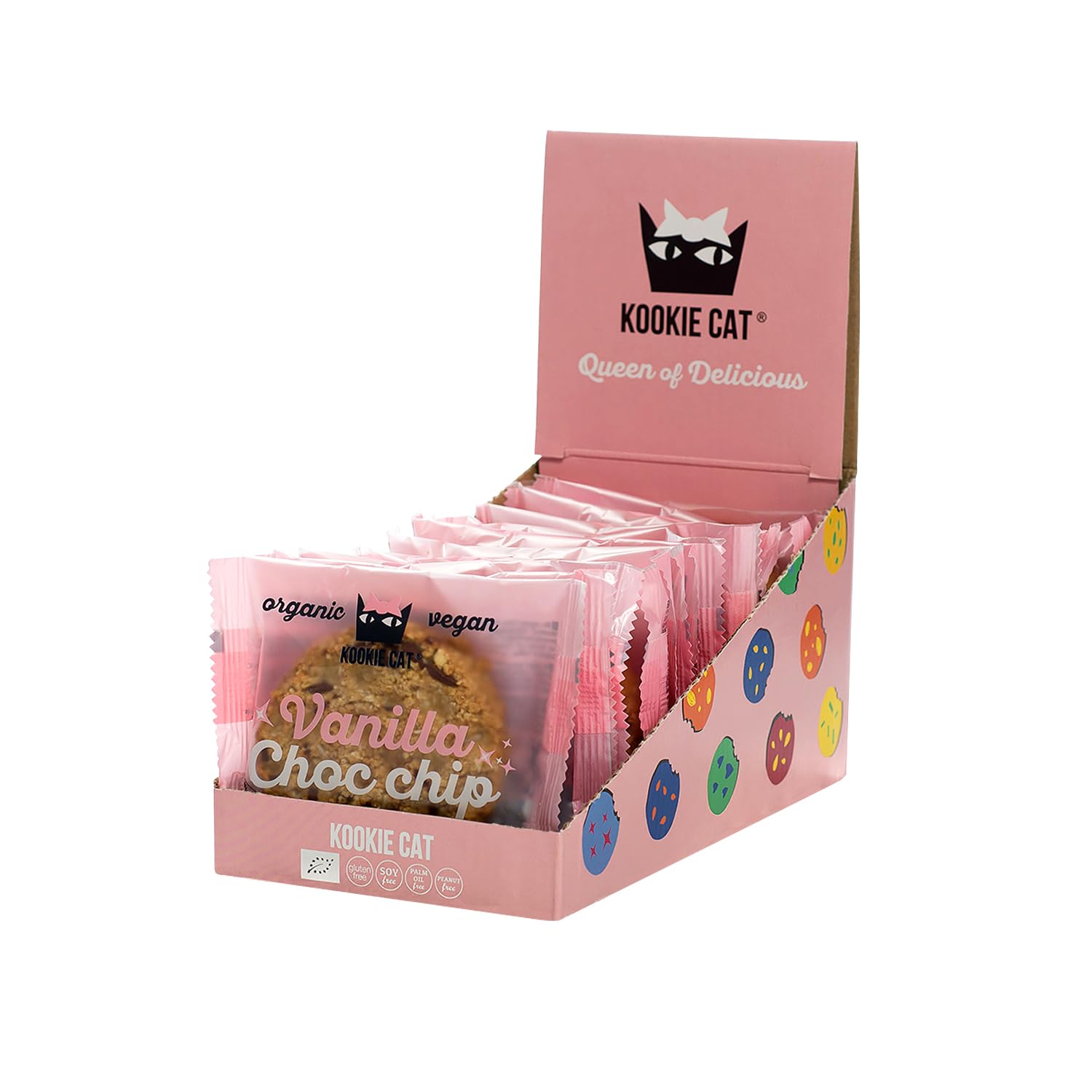 Kookie Cat Vanille-Schokoladenstückchen – einzeln verpackte vegane glutenfreie Kekse