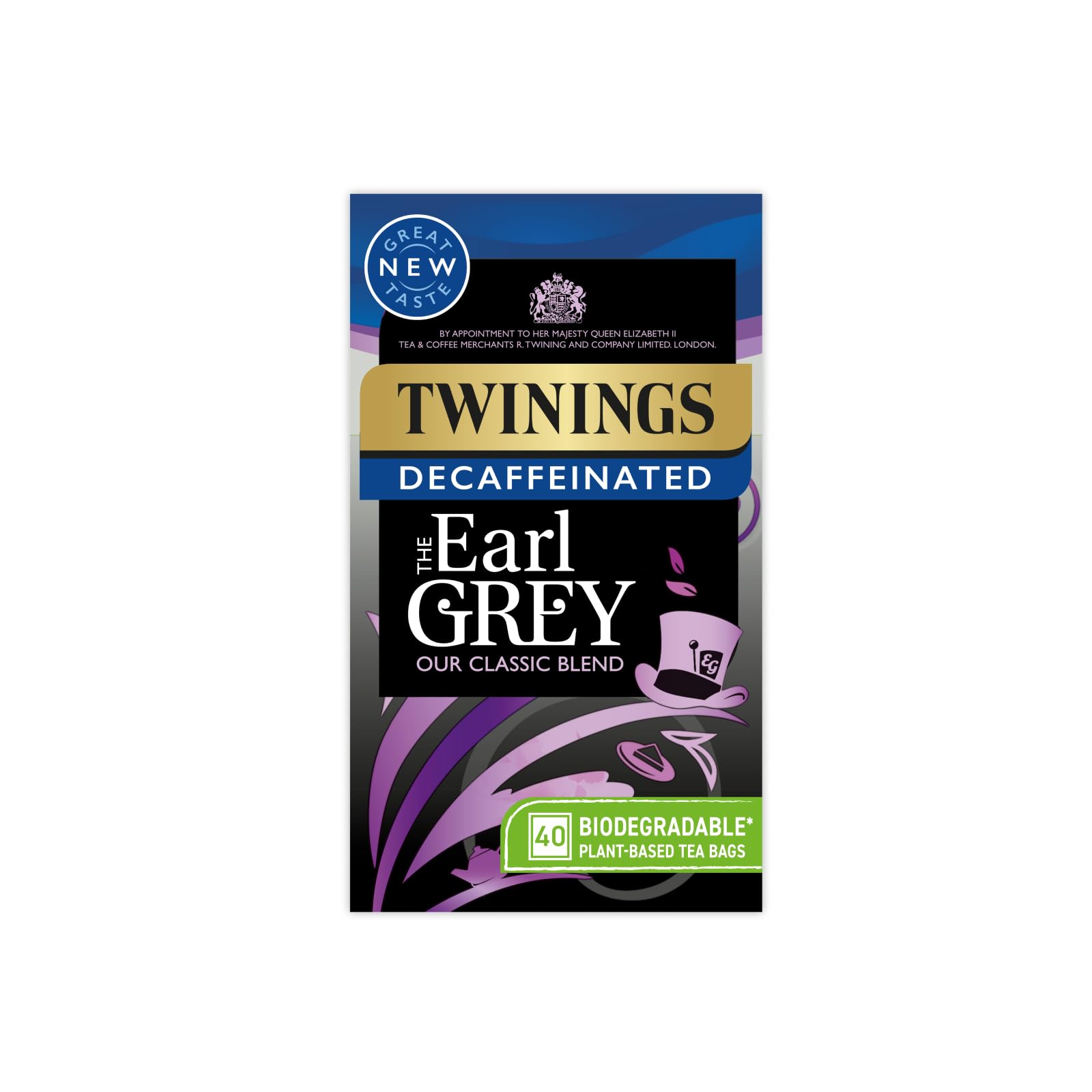 Twinings Earl Grey, entkoffeinierte Schwarzteemischung mit Bergamotte- und Zitronengeschmack – 40 Teebeutel