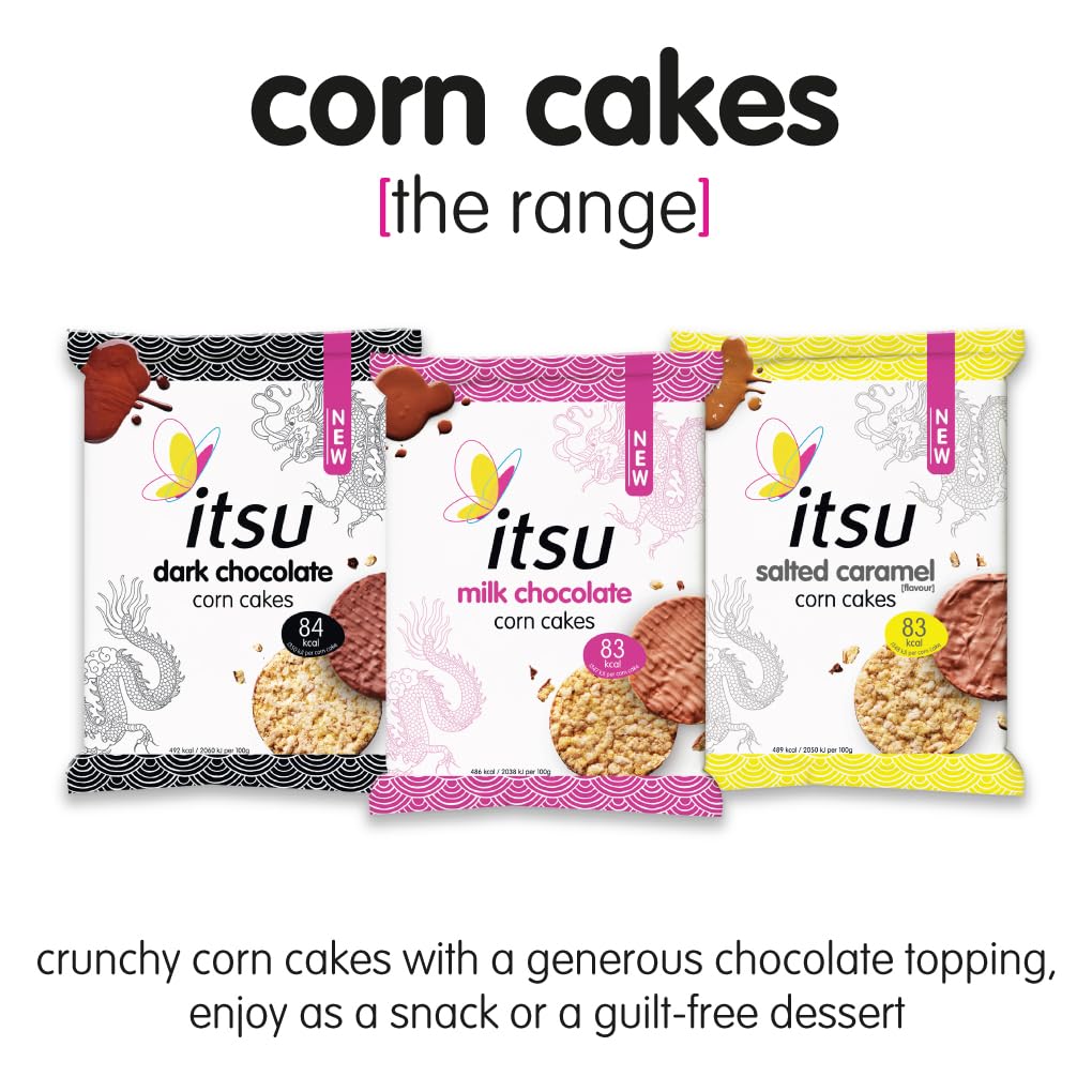 Itsu Milk Chocolate Corn Cakes 34g | Gluten Free | Healthy Snack | Pack of 15
