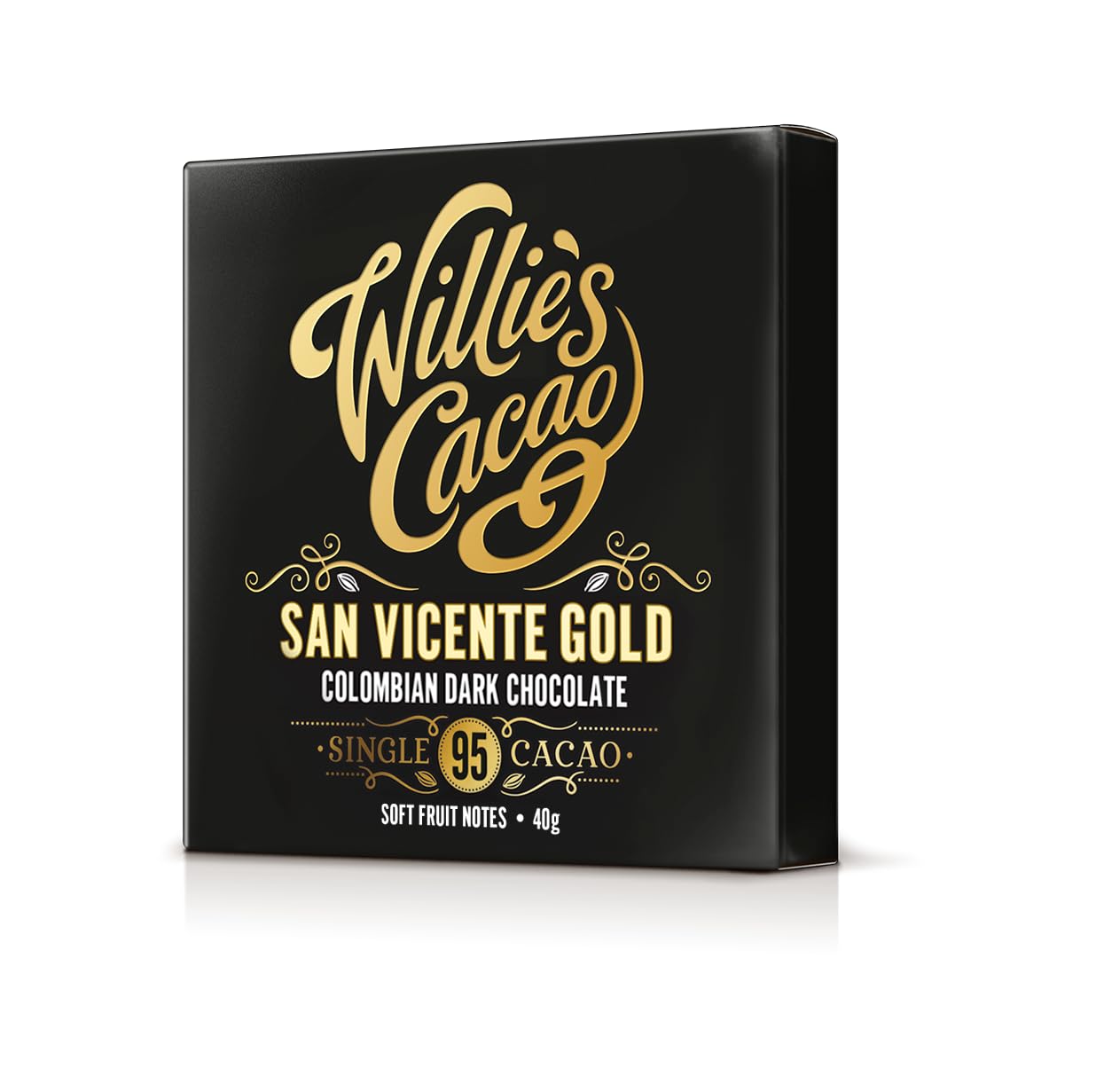 Willie's Cacao – 95 % San Vicente Zartbitterschokolade – 40 g – Weiche Fruchtnoten