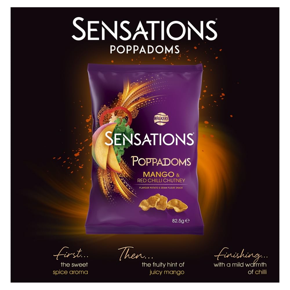 Walkers Sensations Mango-Chili-Chutney Sharing Poppadoms 82,5 g