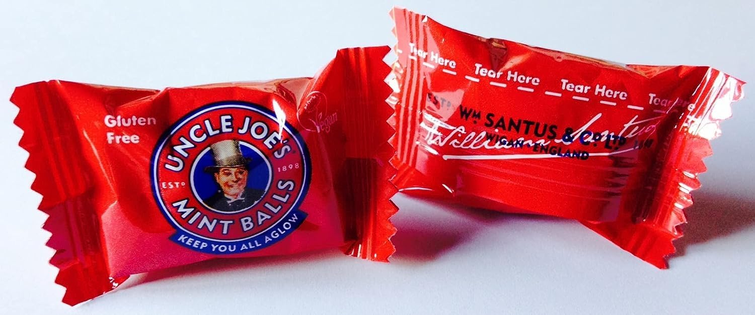 Uncle Joe's Mint Balls 90g Beutel - Traditionelle englische Minzbonbons