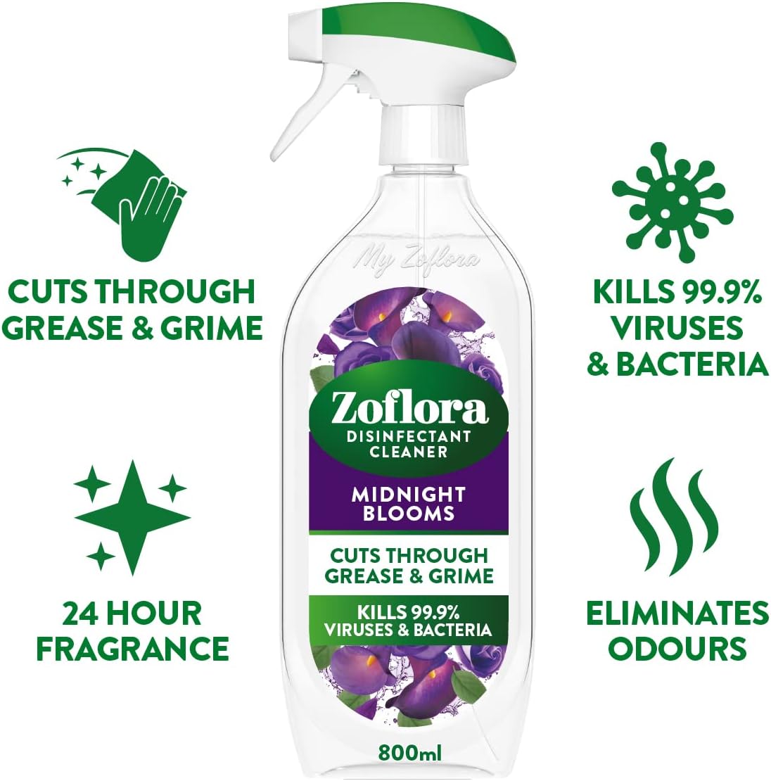 Zoflora Midnight Blooms Mehrzweck-Desinfektionsreiniger, 800 ml
