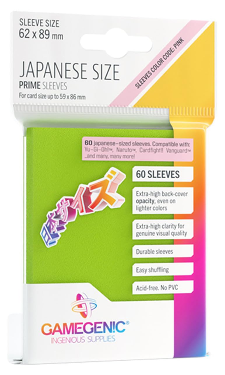 Gamegenic Prime Kartenhüllen in japanischer Größe – 60er-Pack – Limette