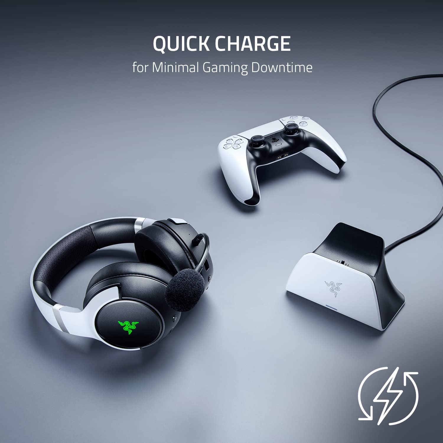 Razer Universal-Schnellladeständer für PlayStation 5 DualSense Controller – Mitternachtsschwarz
