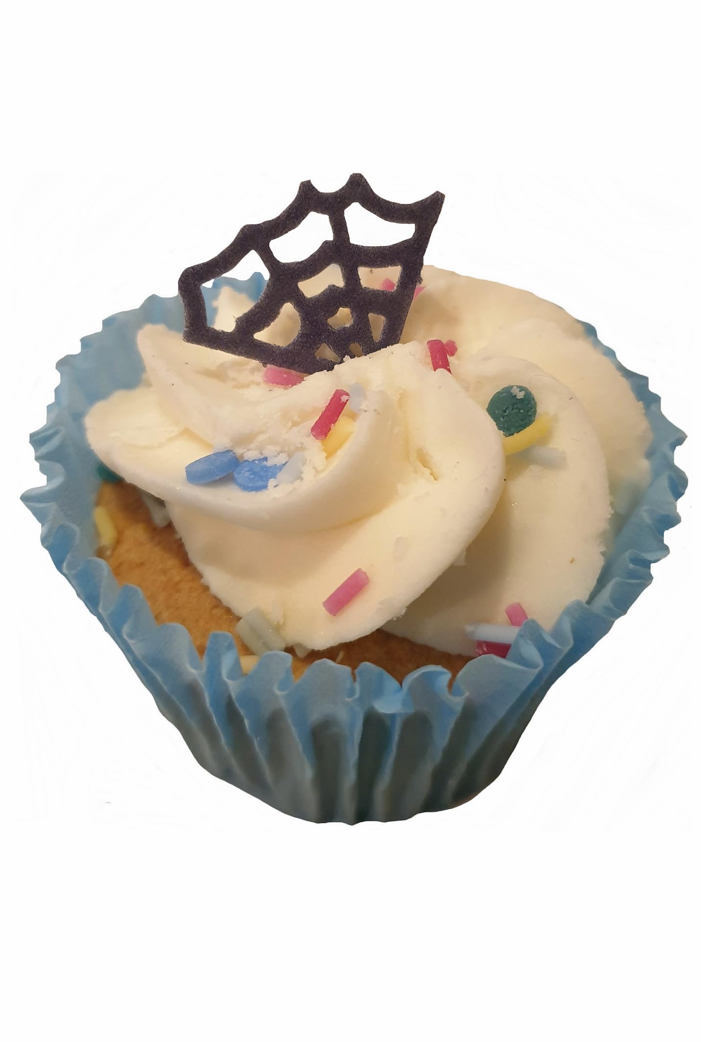 Toppercake Essbares Gruseliges Spinnennetz Halloween Oblaten-Cupcake-Dekor – 12er-Pack