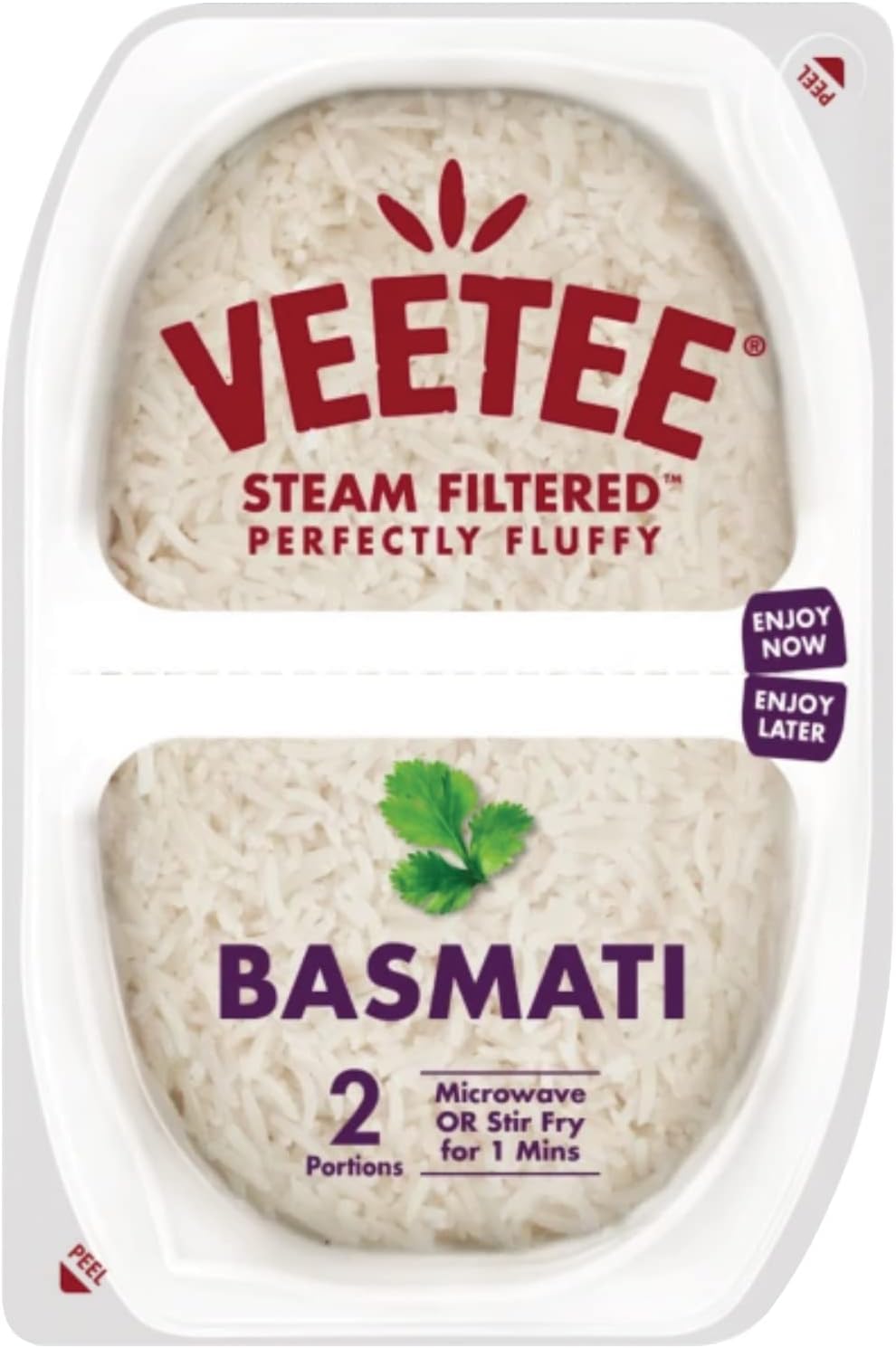 Veetee Mikrowellengeeigneter Basmatireis im Doppeltopf, 250 g (6er-Pack)