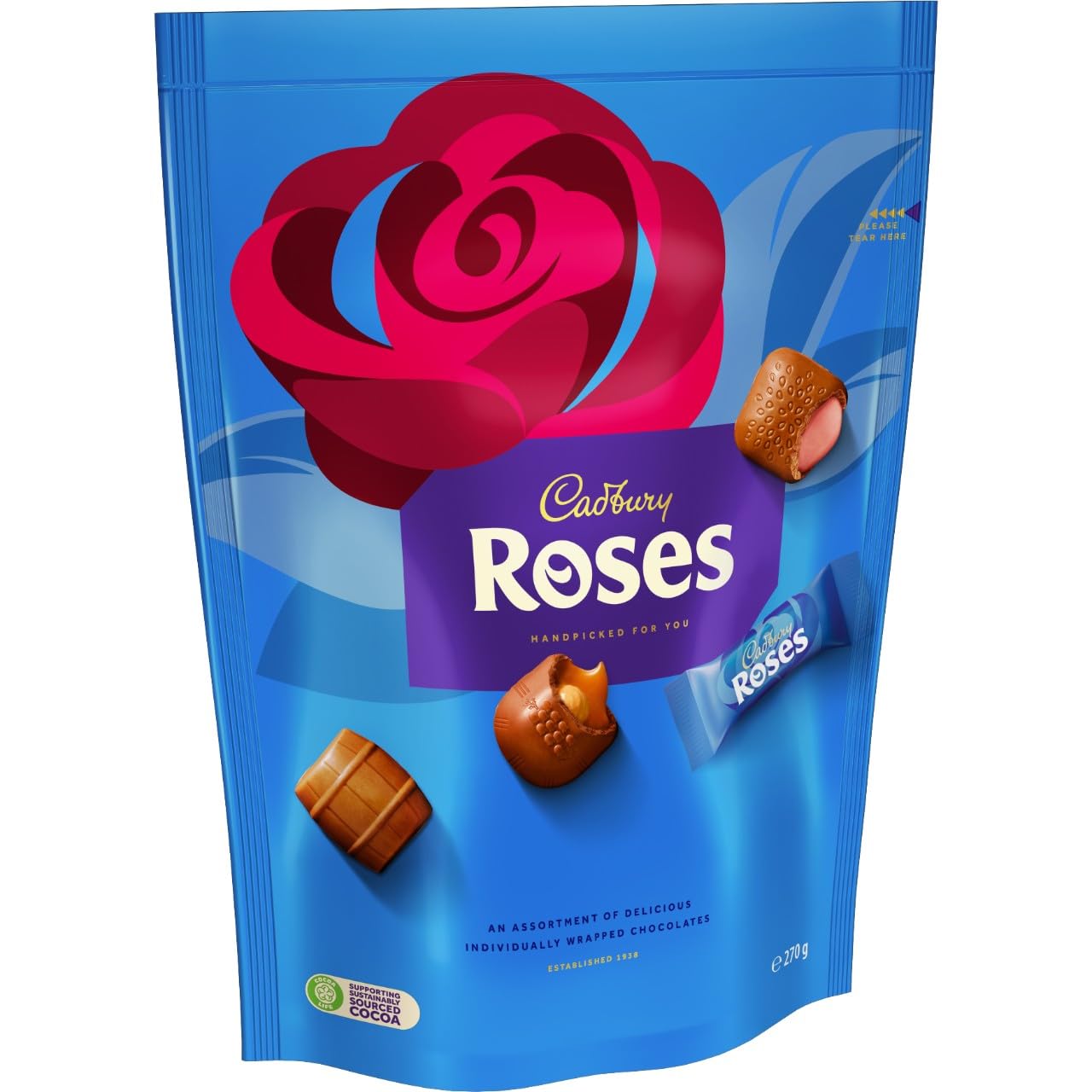Cadbury Roses, verschiedene Miniatur-Schokoladenbeutel – 270 g