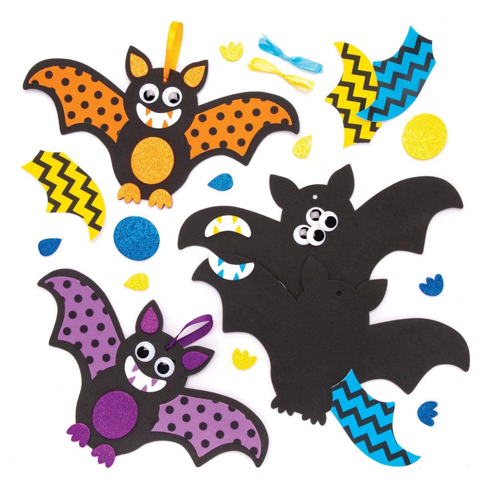 Baker Ross AW769 Halloween-Fledermaus-Dekorationsset – Schaumstoffbasteln für Kinder ab 3 Jahren