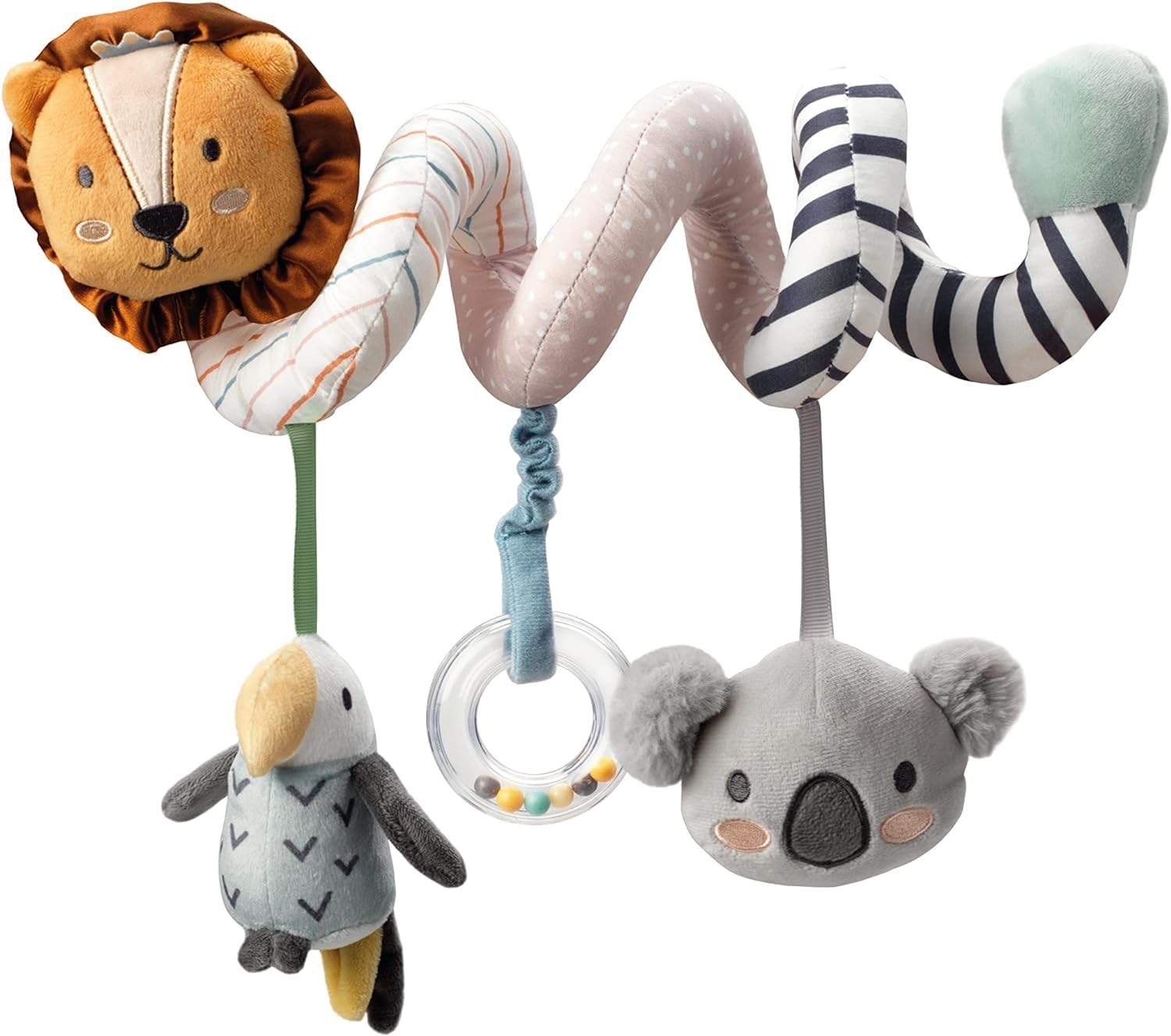 Nuby Animal Adventures Activity Spiral – sensorisches Kinderwagenspielzeug für Babys von 0–3 Jahren