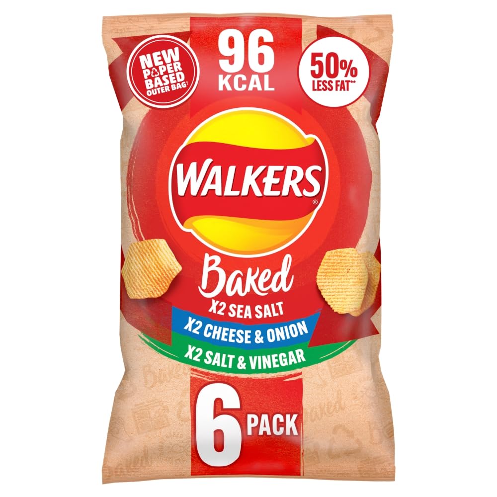 Walkers Ofengebackene Sortenpackung Chips, 6 x 22 g