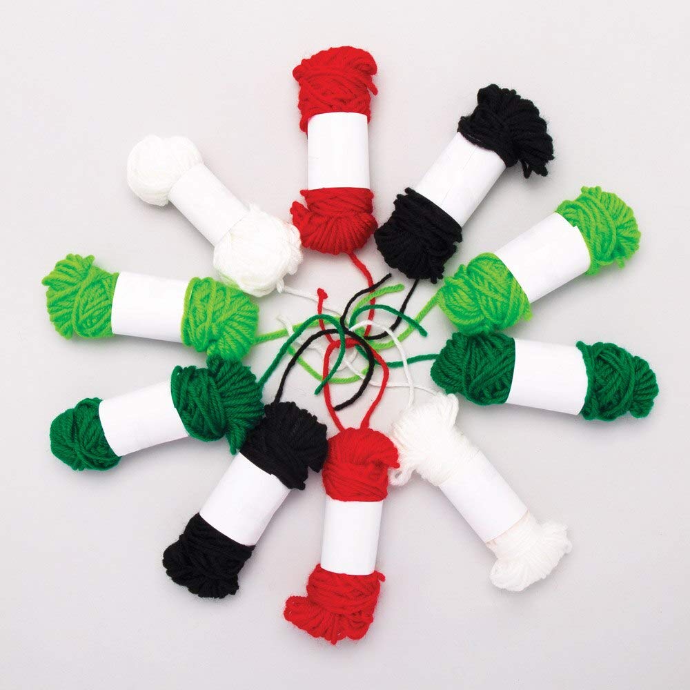 Baker Ross Christmas Wool Value Pack - Assorted Festive Craft Yarn for Kids (Pack of 10)