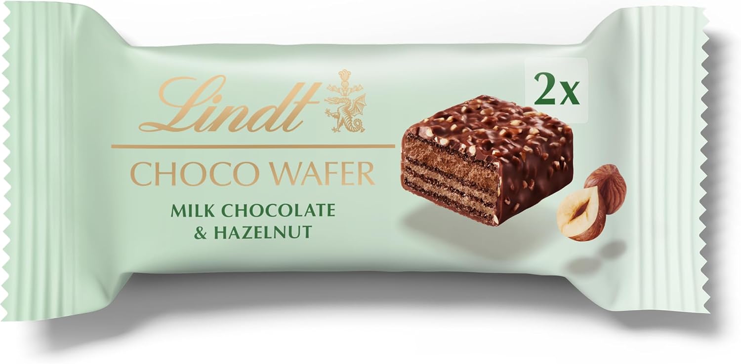 Lindt Choco Wafer Milchschokolade & Haselnuss Leckerbissen-Packung 30 g (Karton mit 20 Stück)