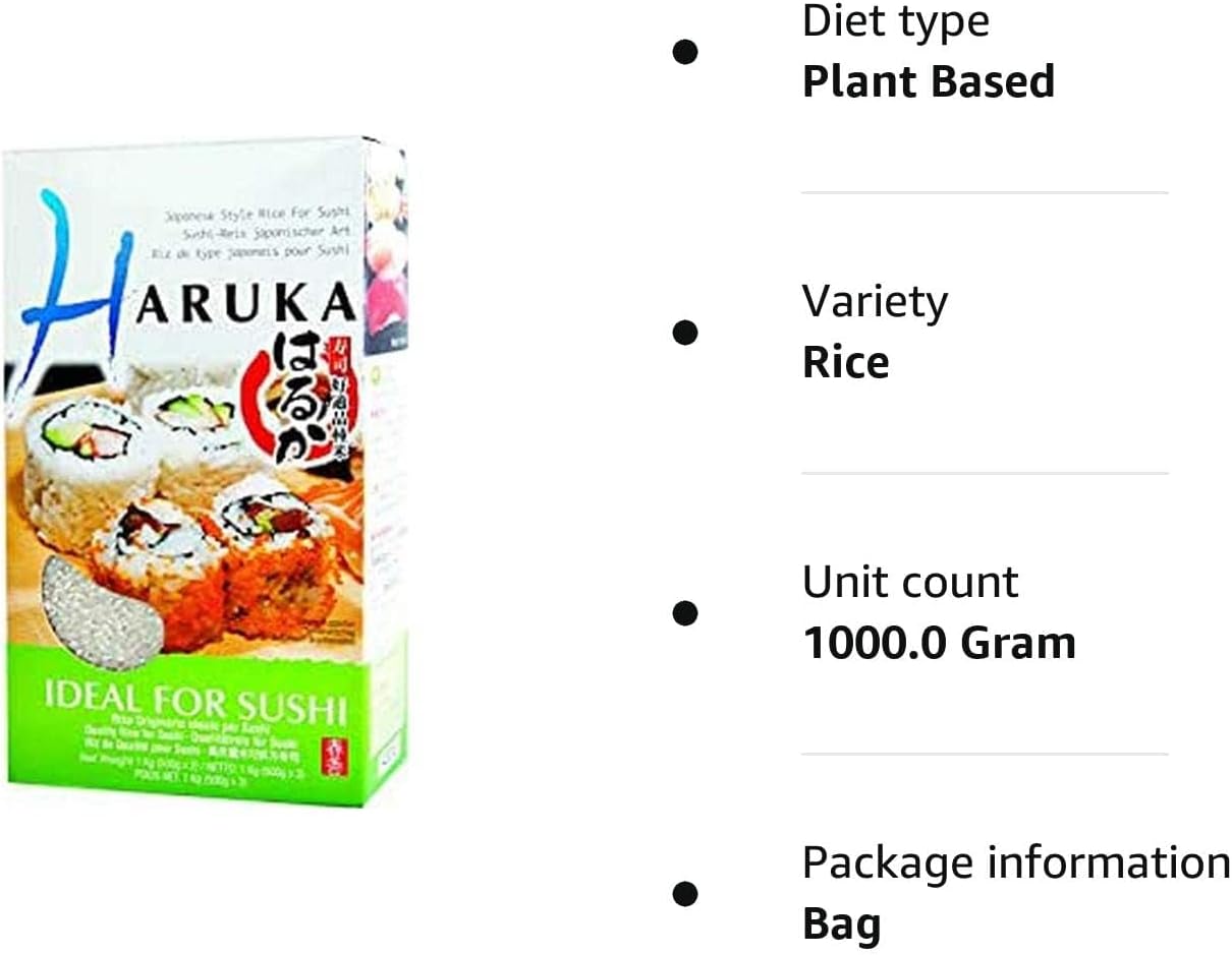 HARUKA Sushi-Reis, 1 kg – Kurzkornreis nach japanischer Art für Sushi und japanische Gerichte