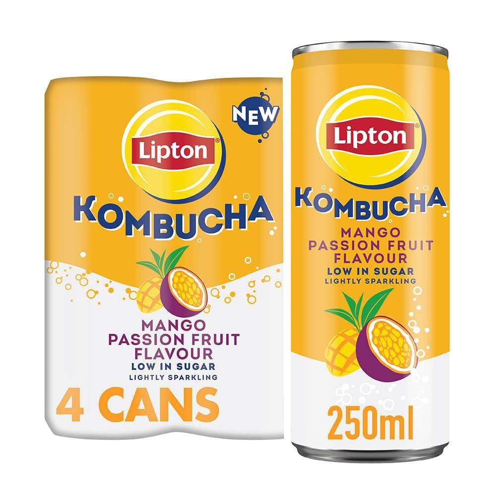 Lipton Kombucha Mango & Passionsfrucht, 250 ml (4er-Pack)