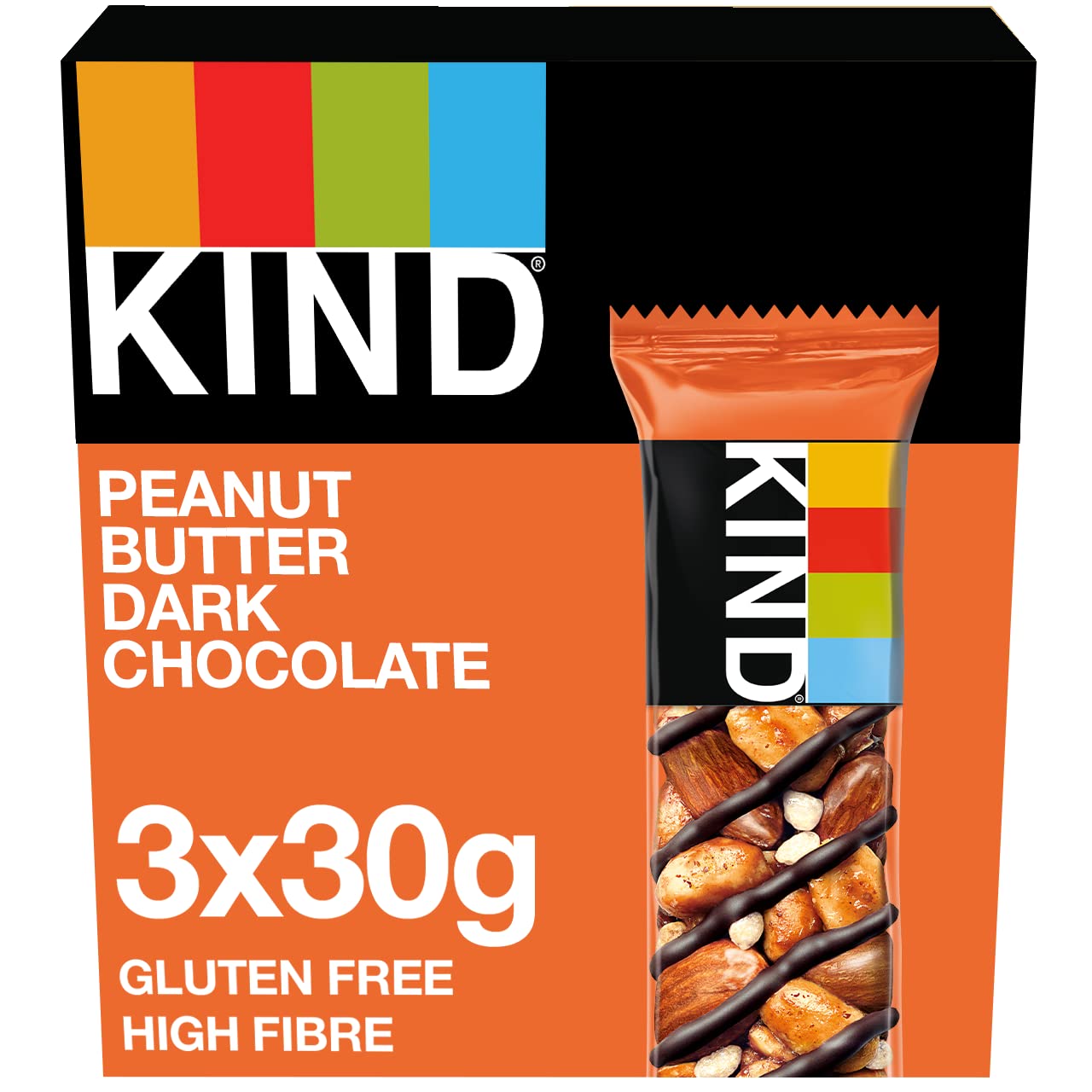 KIND - Erdnussbutter-Zartbitterschokolade Glutenfreie Snackriegel Multipack