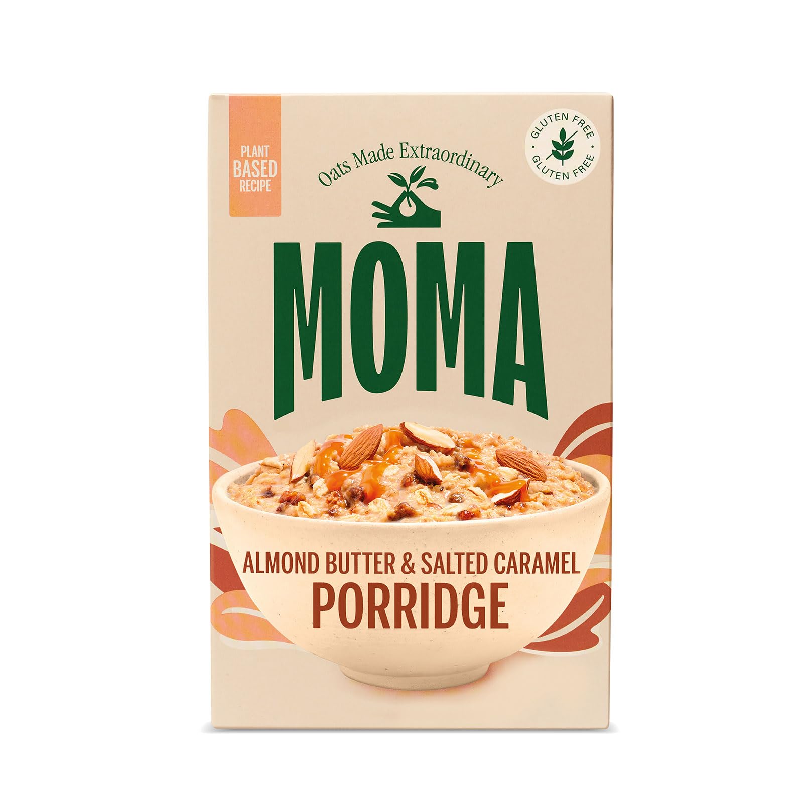 MOMA Porridge-Beutel mit Mandelbutter und gesalzenem Karamell – 6 x 40 g