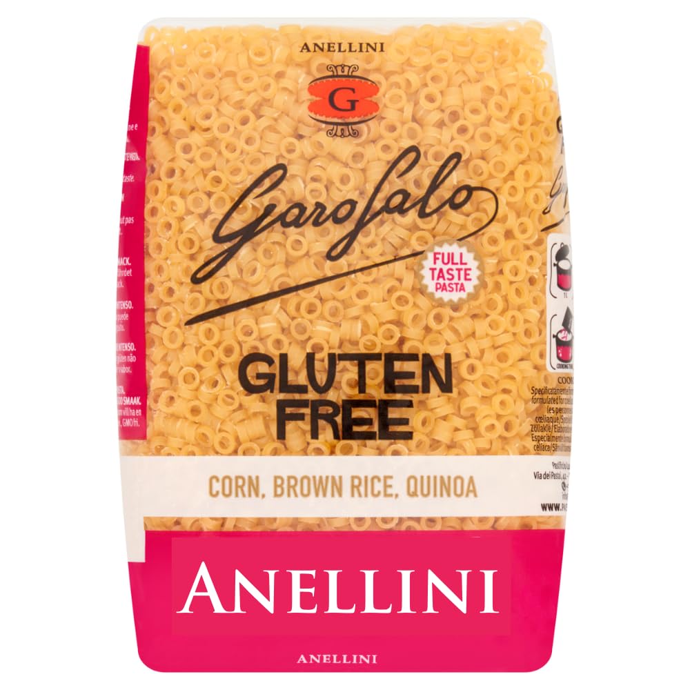 Garofalo Glutenfreie Anellini Kleine Suppennudeln, 400 g – Mais, brauner Reis und Quinoa