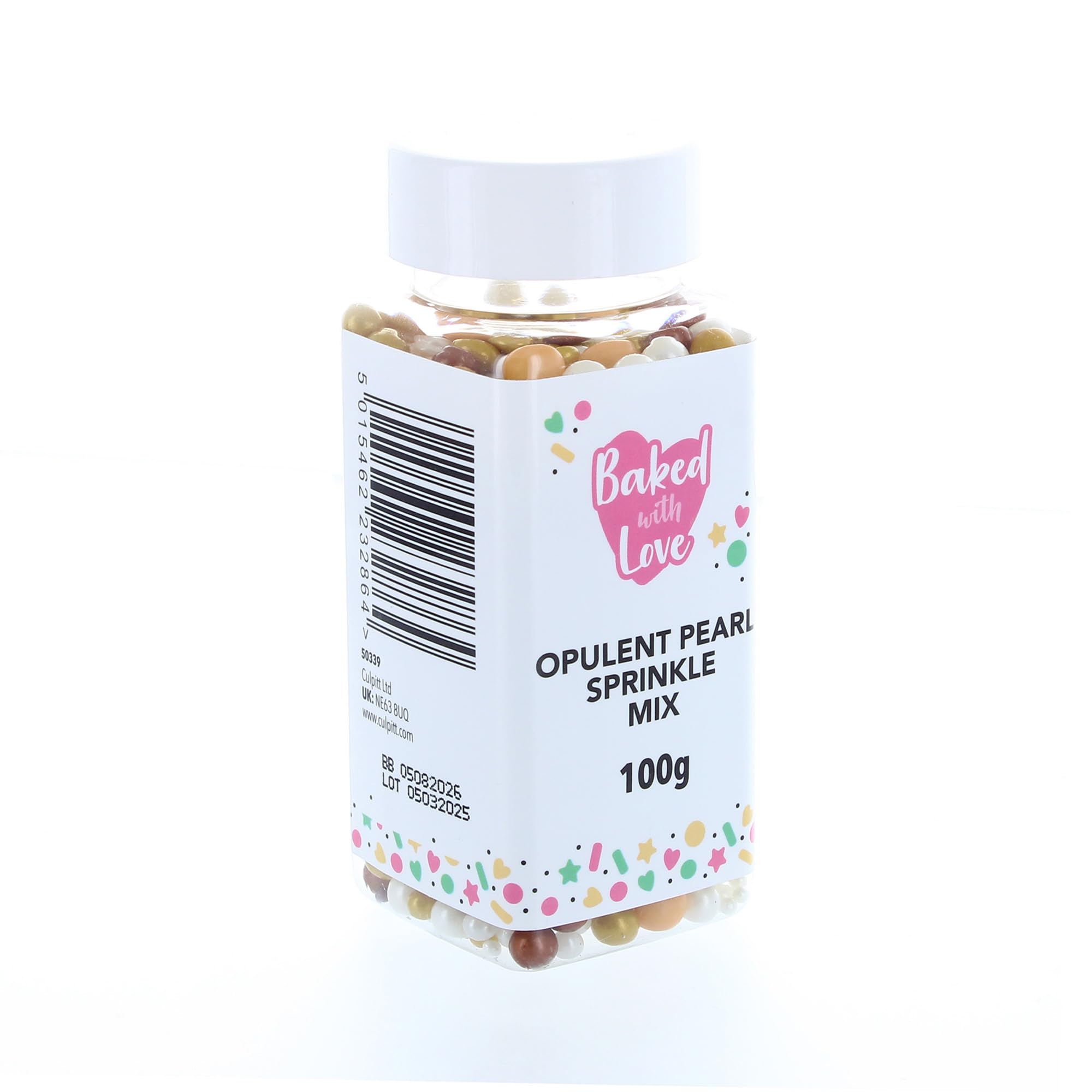 Mit Liebe gebacken – Opulente Perlenstreusel-Mischung | 100 g essbare Kuchendekorationen