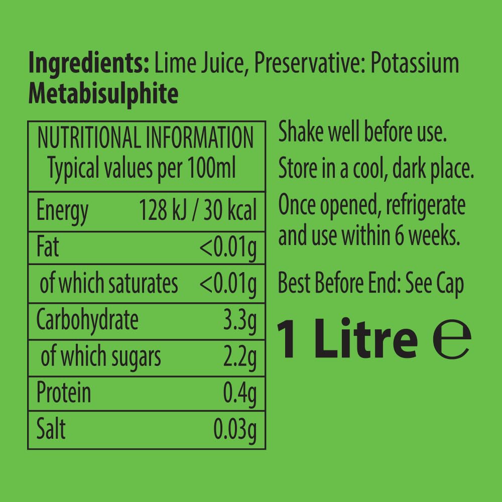 Tropical Sun – 100 % reiner Limettensaft, 1 l (1er-Packung)