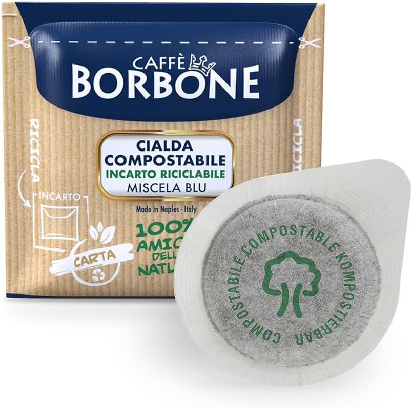 Caffè Borbone Blue Blend kompostierbare Kaffeepads – 100er-Packung, ESE 44 mm kompatibel