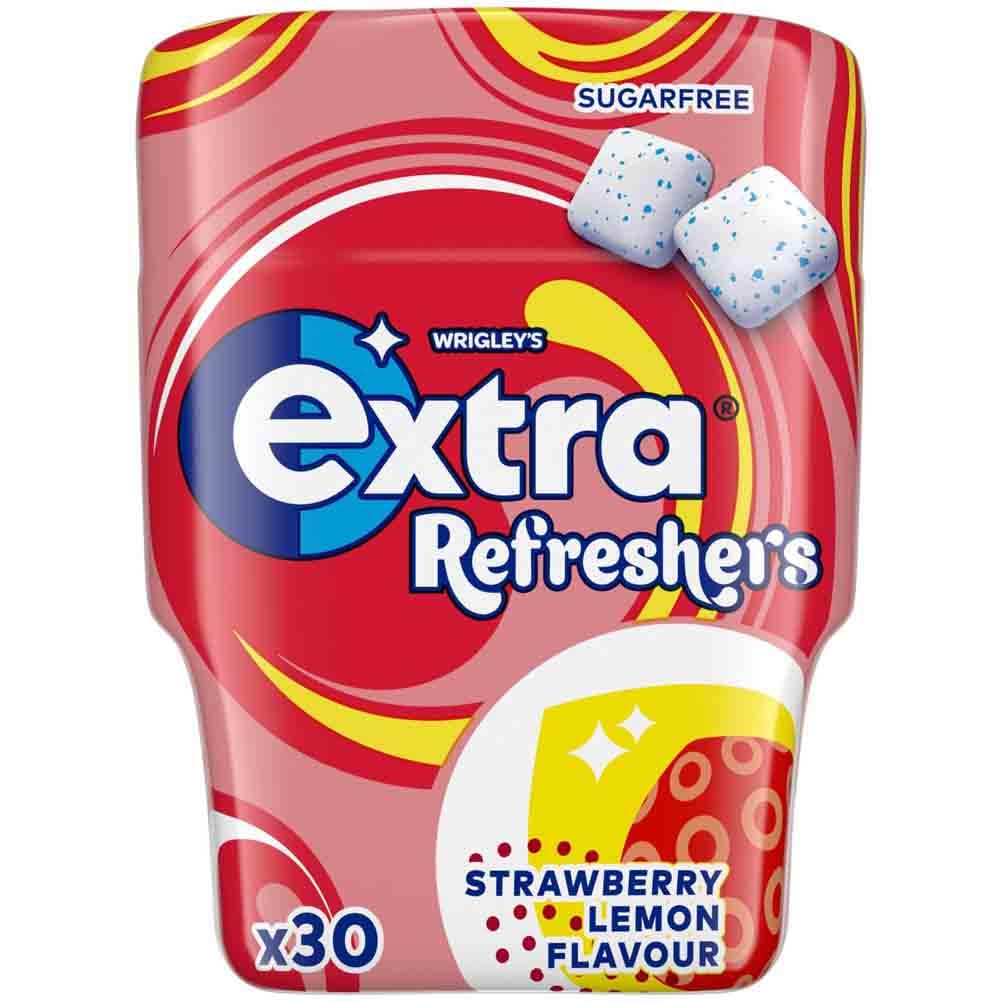 Extra - Erdbeer-Zitrone-Kaugummi ohne Zucker (30 Stück)