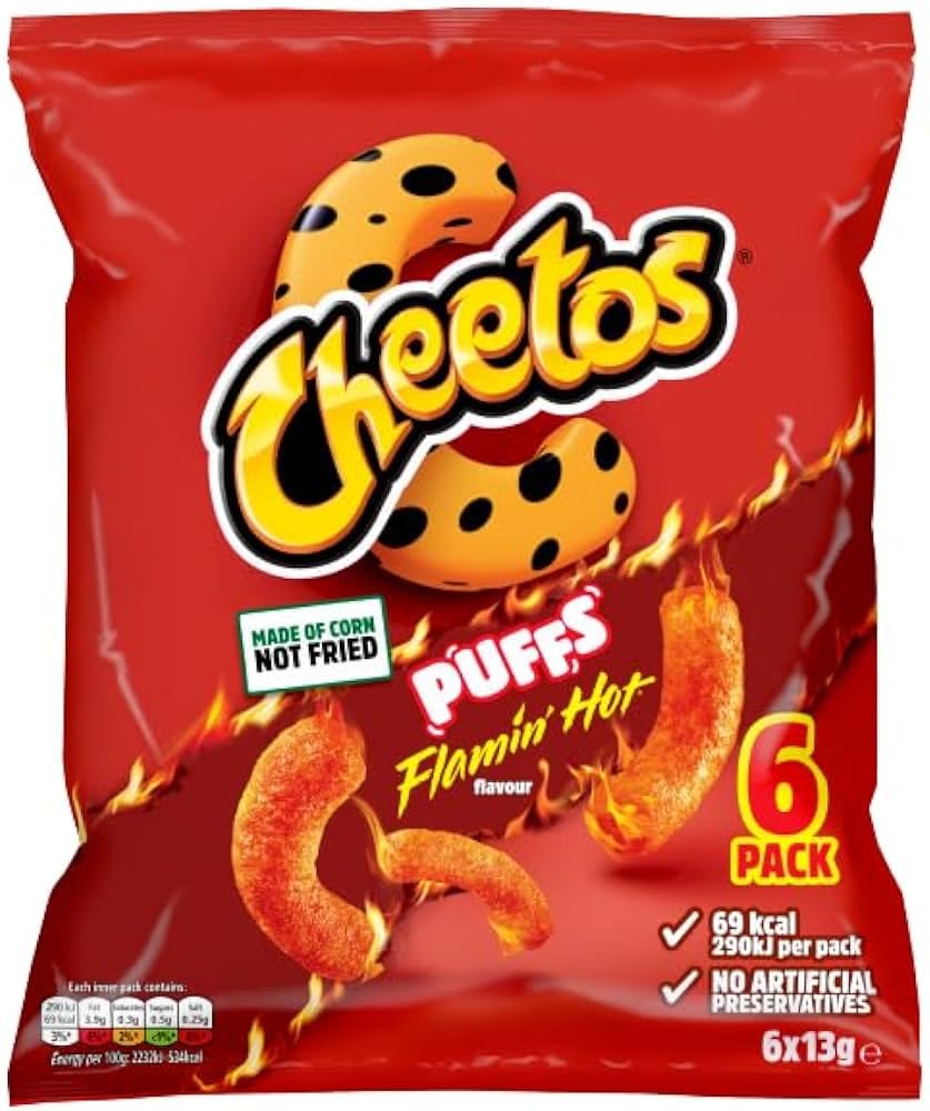 Cheetos Puffs Sweet and Spicy Flamin Hot Multipack Chips 6x13g