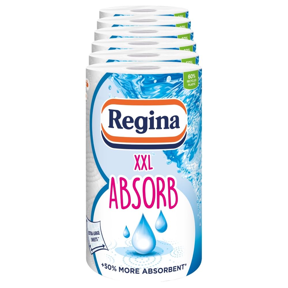 Regina - XXL Absorb Küchenrolle 6 Rollen | 75 extra große Blätter pro Rolle