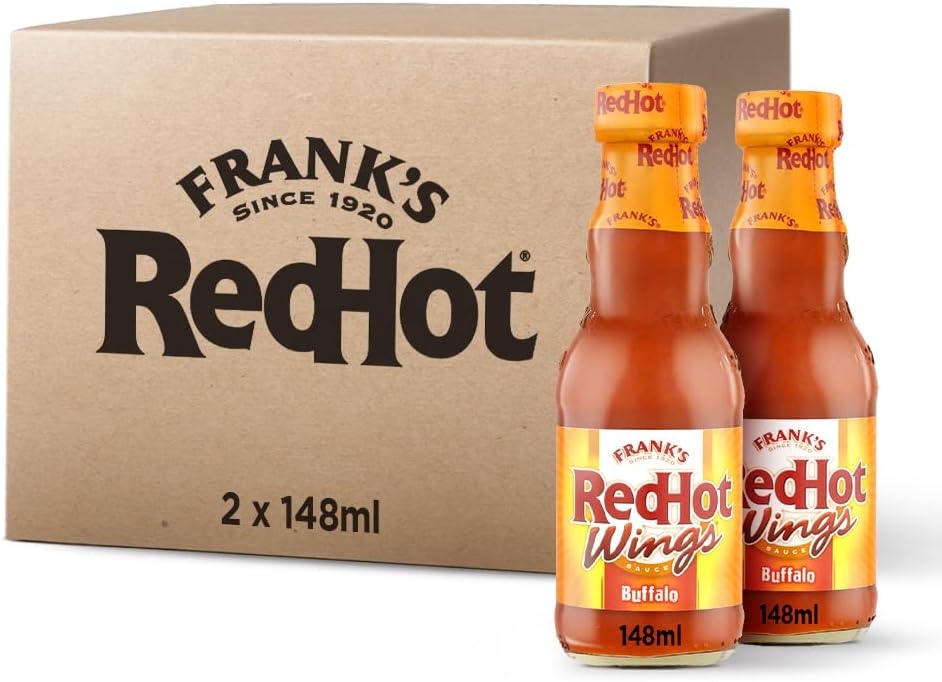 Frank's RedHot Buffalo Wings Sauce 148 ML, Pack of 2, Hot Chilli Sauce