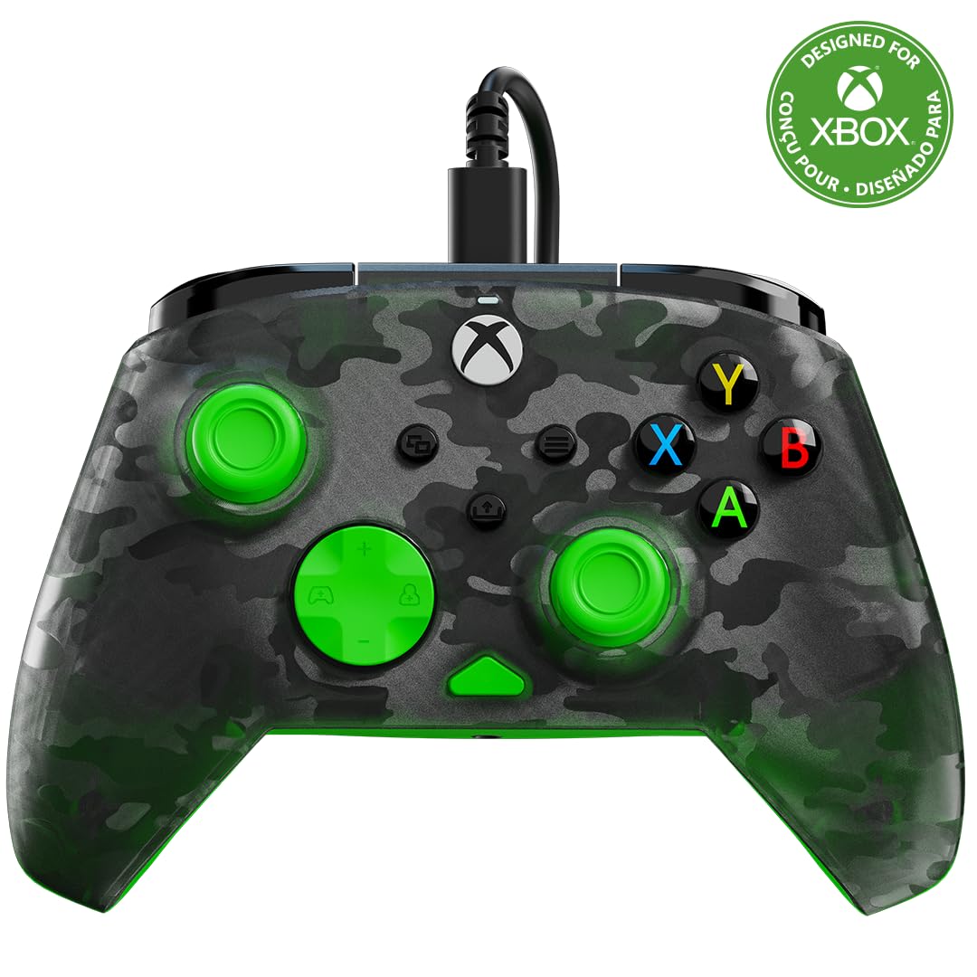 Turtle Beach Rematch Core Kabelgebundener Gaming-Controller für Xbox & PC – Grün und Ghost Black Camo