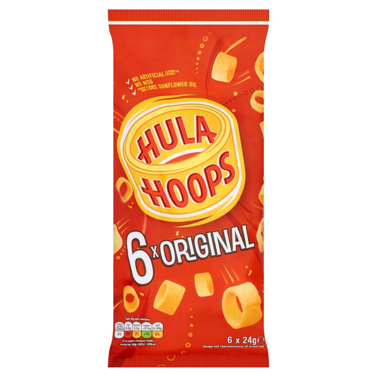 Hula Hoops Original Multipack – 6 x 24 g Beutel mit knusprigen Kartoffelsnacks