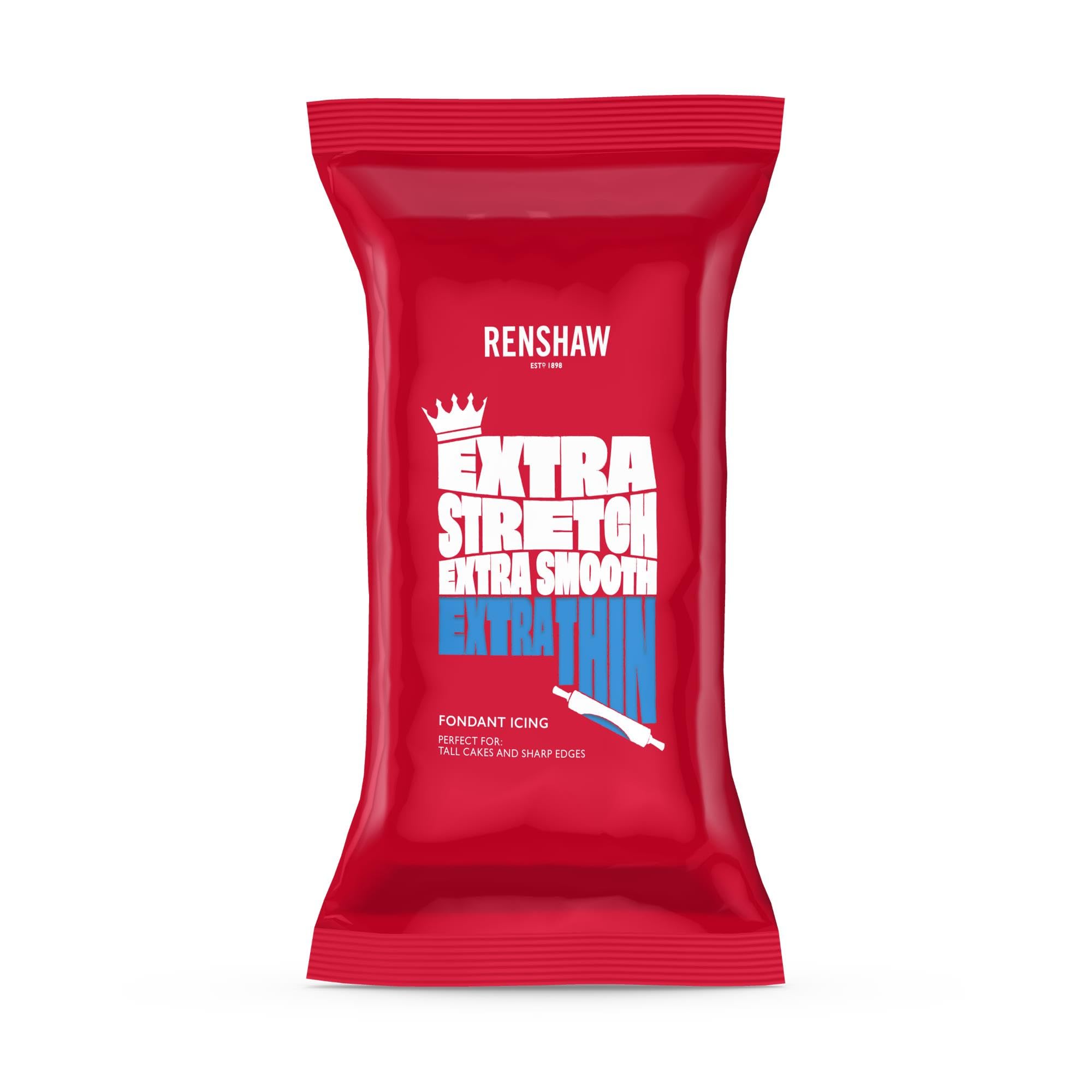 Renshaw - Blue Extra Stretch Smooth & Thin Ready to Roll Fondant Icing, 1 kg