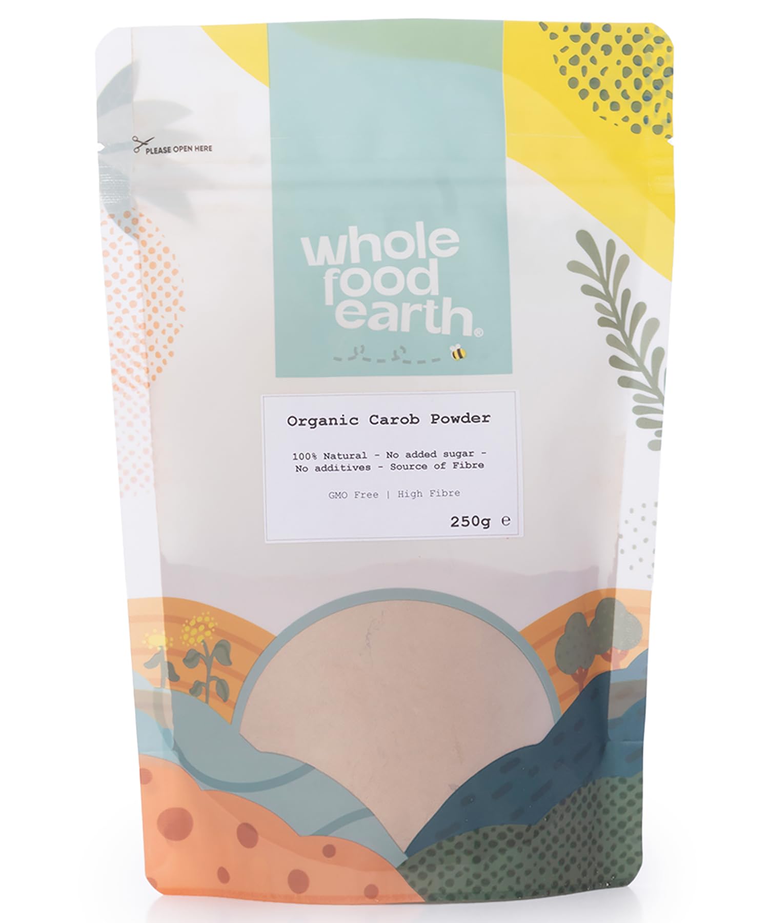 Bio-Johannisbrotpulver 250 g – Veganer Schokoladenersatz der Güteklasse A – Wholefood Earth