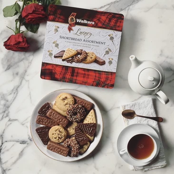 Walker's Shortbread Luxus-Milch- und Zartbitterschokoladen-Sortiment, Andenkendose, 300 g