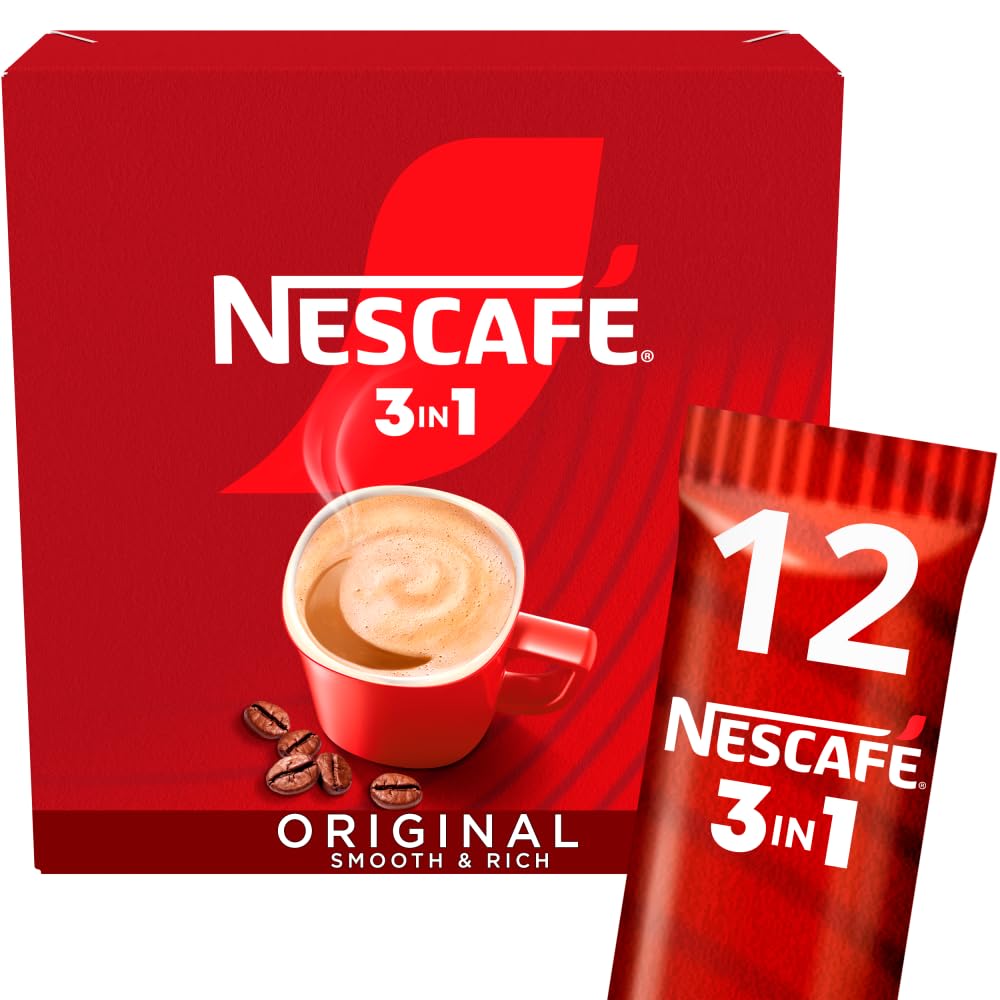 NESCAFÉ 3 IN 1 Original Instantkaffee (1 Packung mit 12 Beuteln)