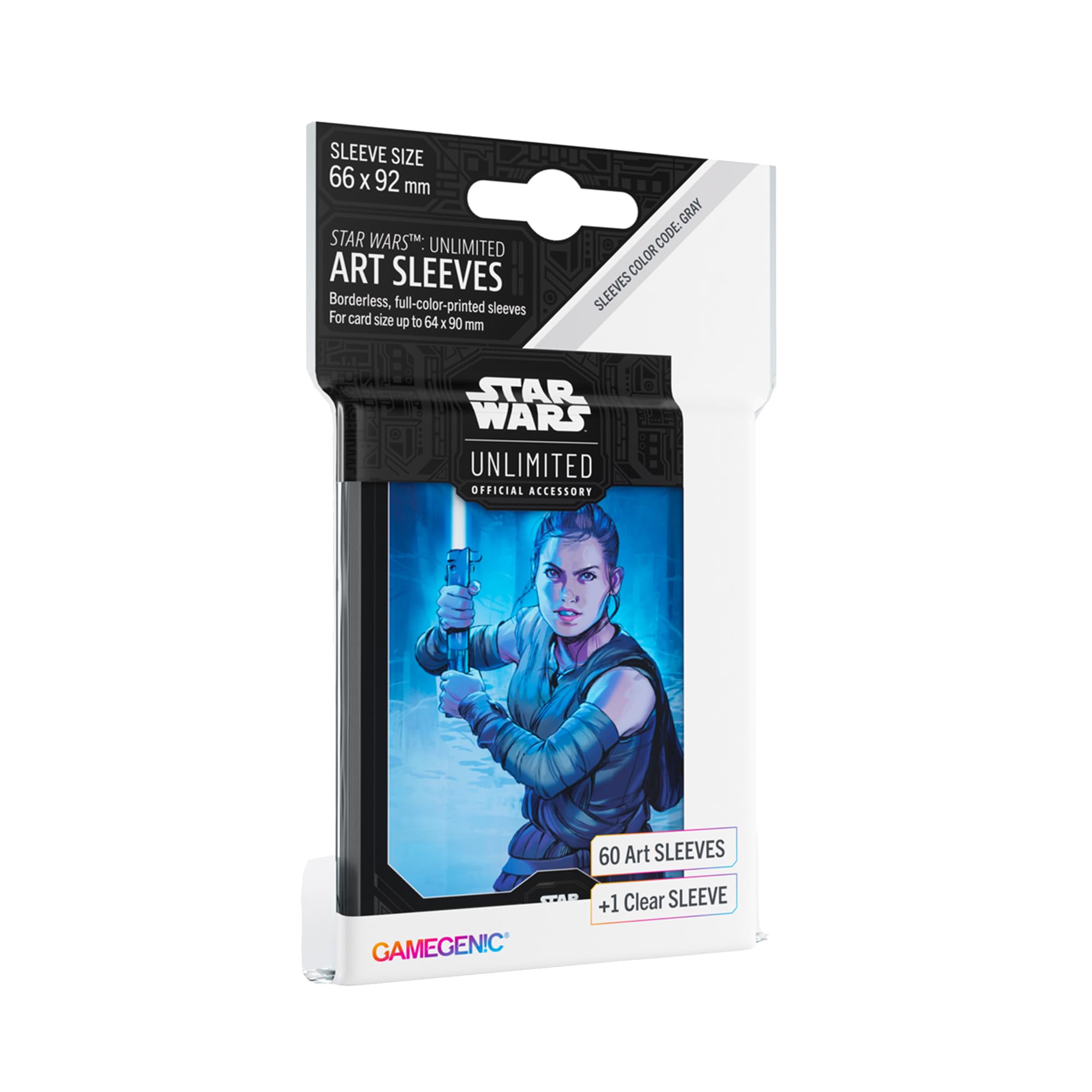 Gamegenic Star Wars Unlimited Rey Art Hüllen – 60 Stück + 1 transparente Hülle für TCG LCG-Spiele