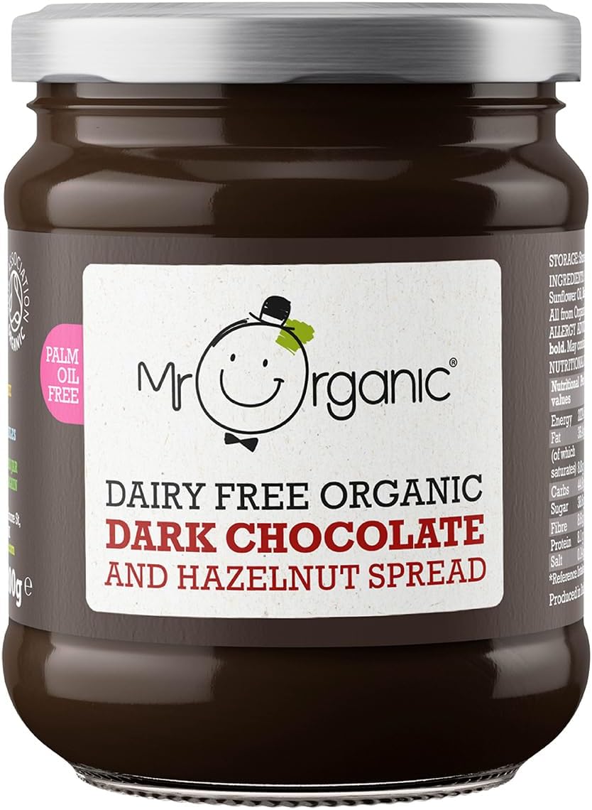 Mr Organic - Bio-Aufstrich aus dunkler Schokolade und Haselnuss, 200 g