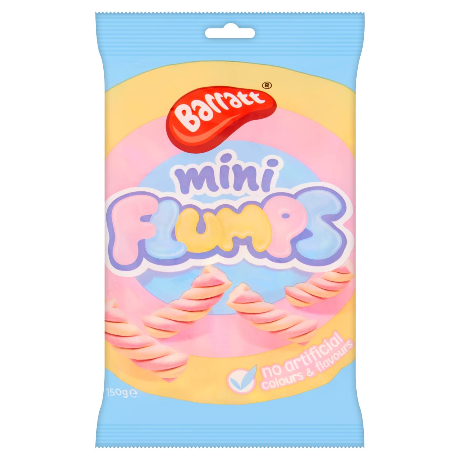 Barratt Mini Flumps 150 g – Vanille-Flauschige Marshmallow-Twist-Süßigkeiten
