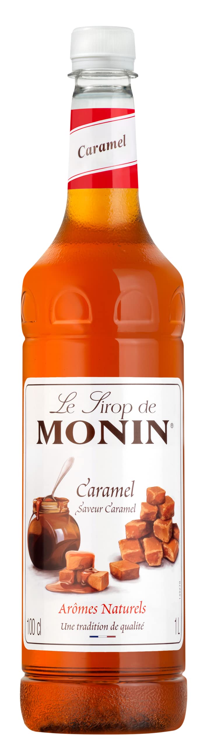 MONIN Premium Karamellsirup 1L – Vegan, allergenfrei, natürliches Aroma für Kaffee, Cocktails & Desserts