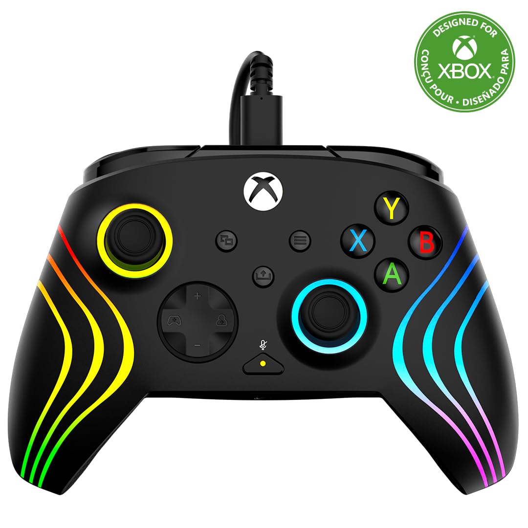 Turtle Beach Afterglow Wave Schwarzer kabelgebundener RGB-Gaming-Controller für Xbox & PC