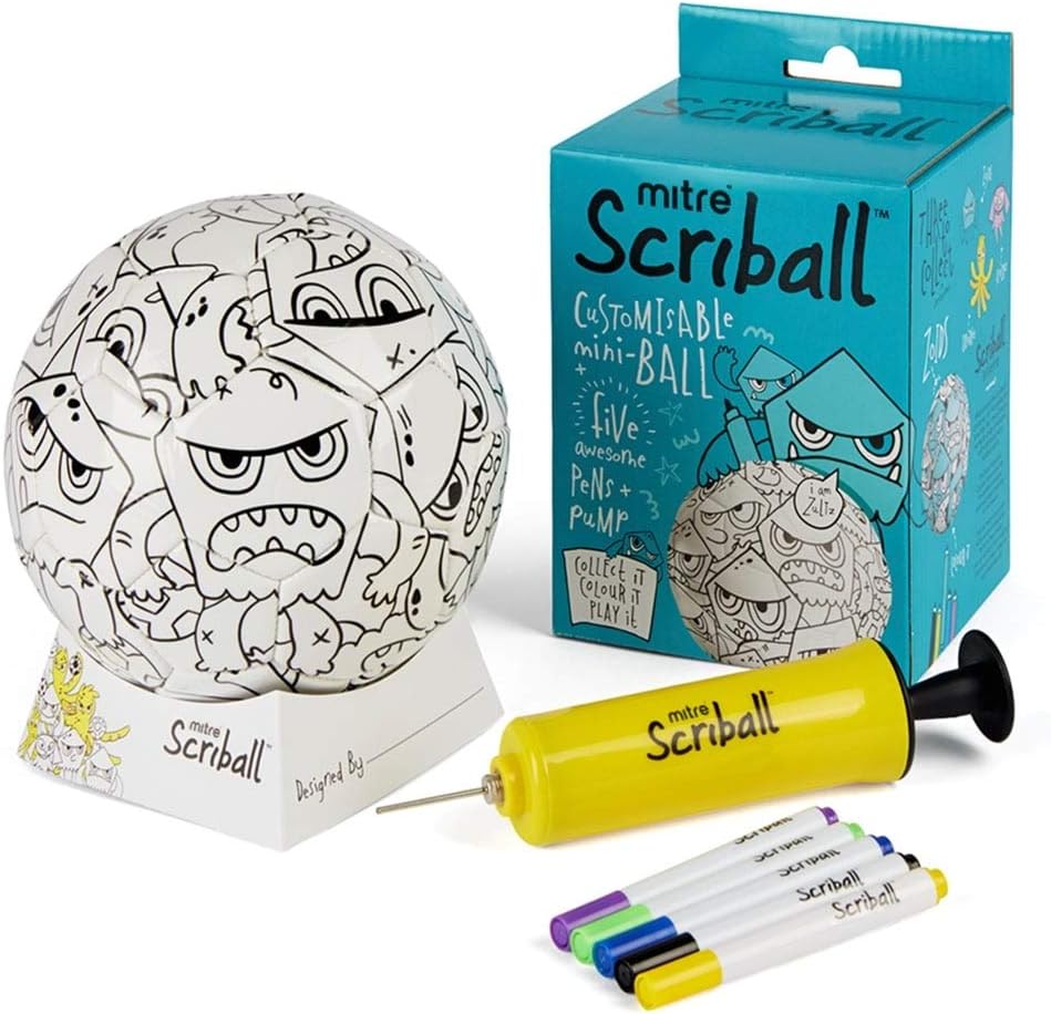 Mitre Scriball Zultz Personalisierbarer Mini-Fußball mit Malstiften