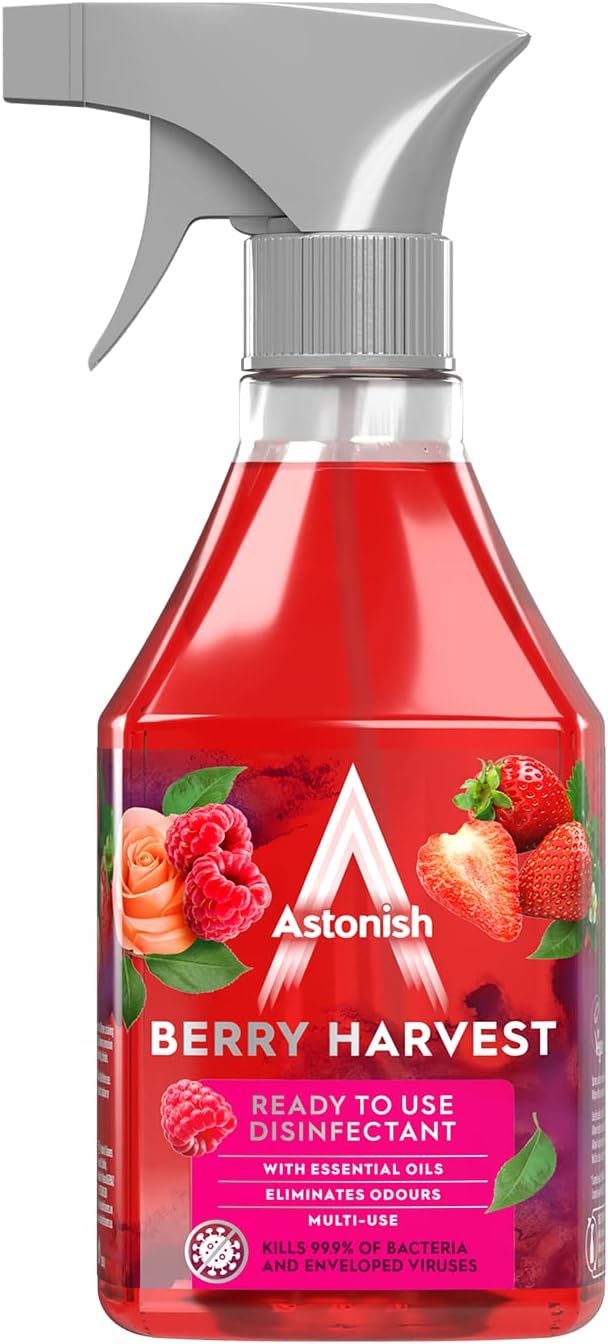 Astonish Berry Harvest – Gebrauchsfertiges Desinfektionsspray, 550 ml