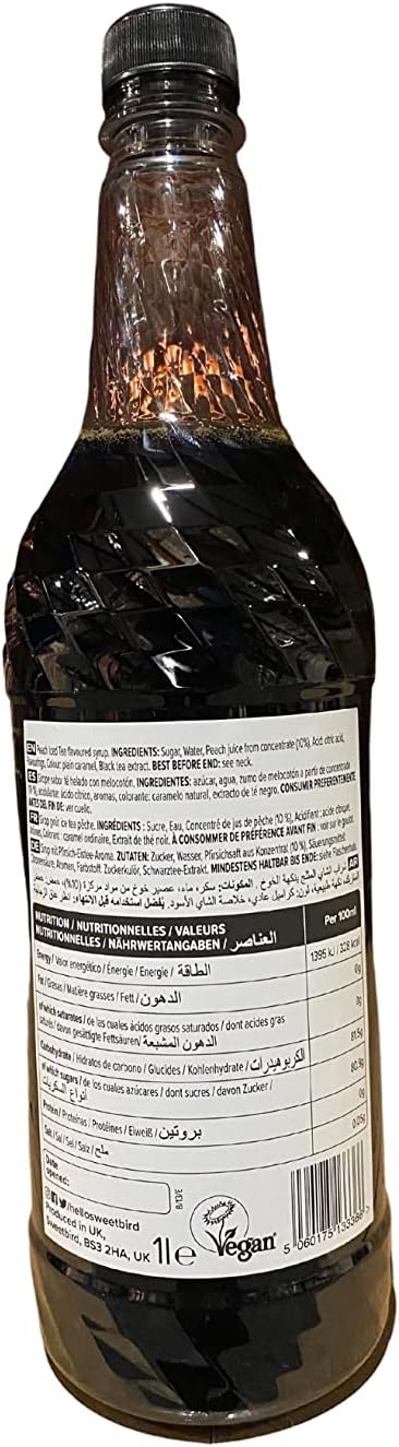 Sweetbird Pfirsich-Eisteesirup (1 Liter) – Veganerfreundlich