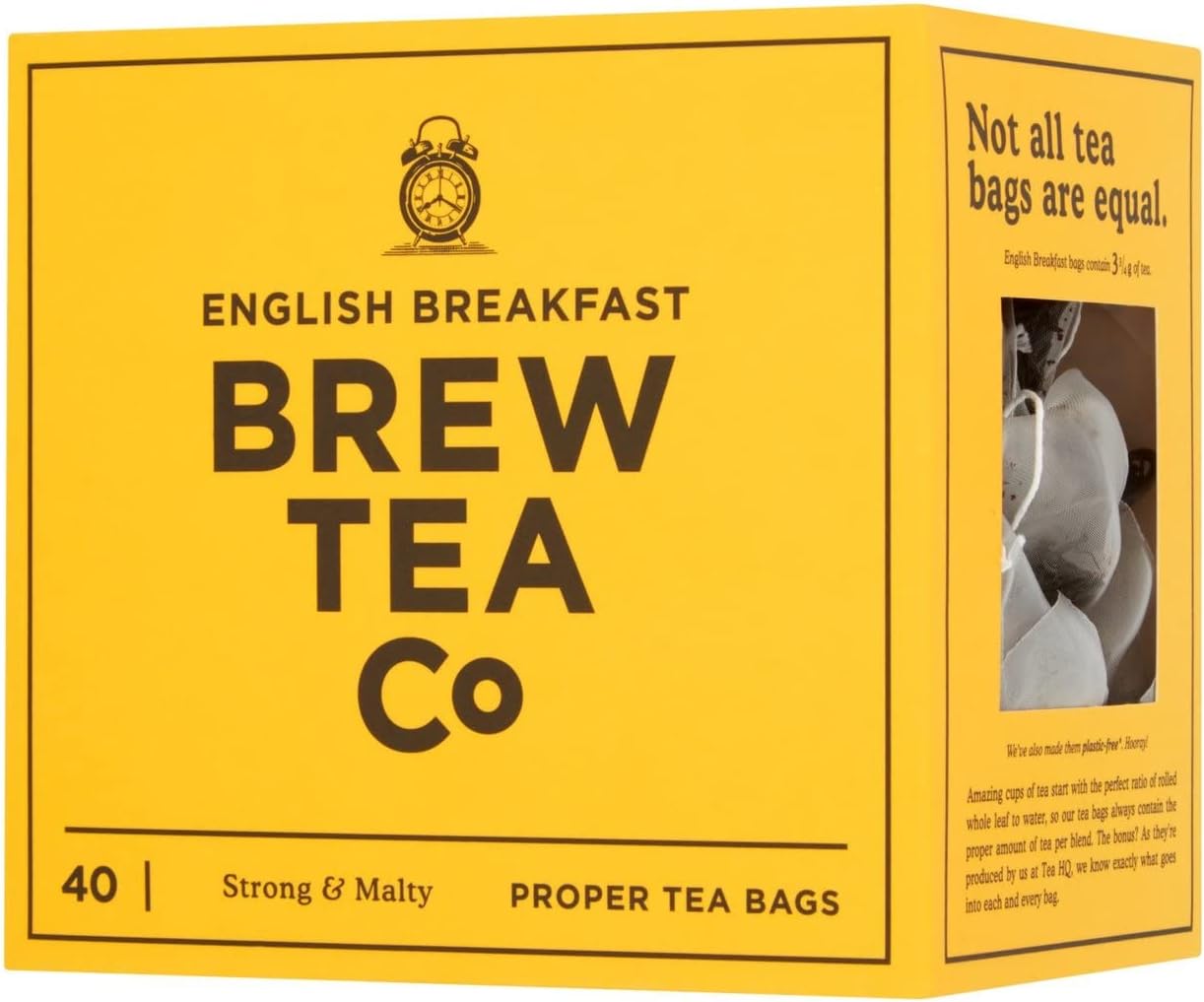 Brew Tea Co - English Breakfast Proper Teebeutel - Stark und malzig - 40 Teebeutel