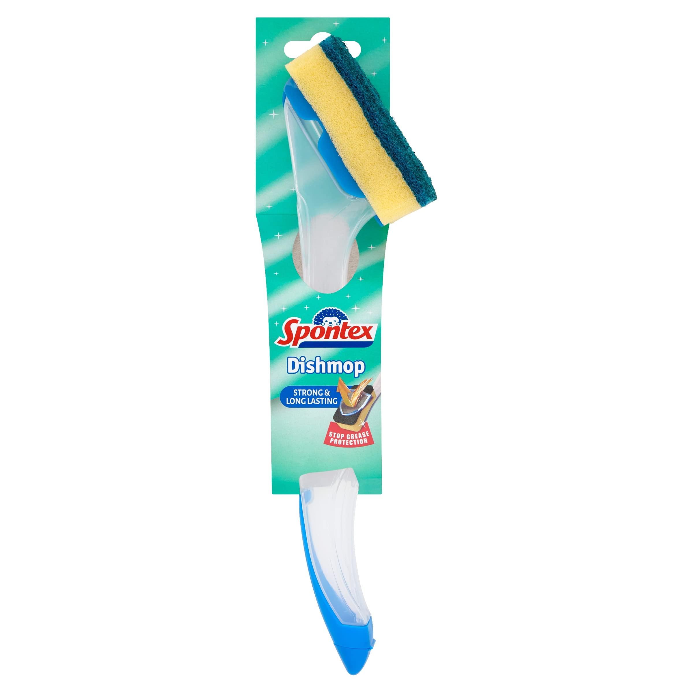 Spontex Dishmop Nachfüllbare Spülbürste mit Seifenspender, Blau