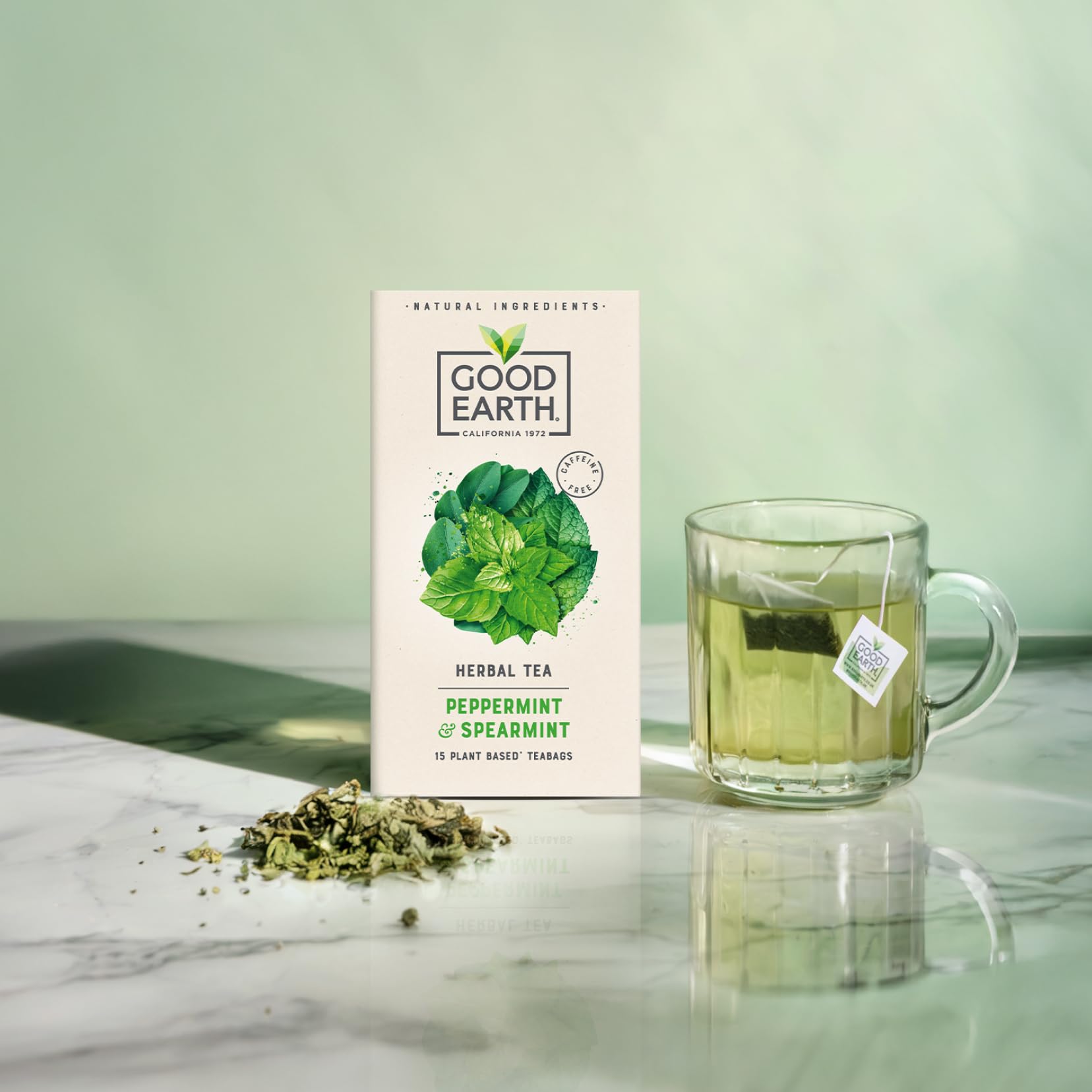 Good Earth Tea Co. – Kräuterteebeutel mit Pfefferminze und grüner Minze
