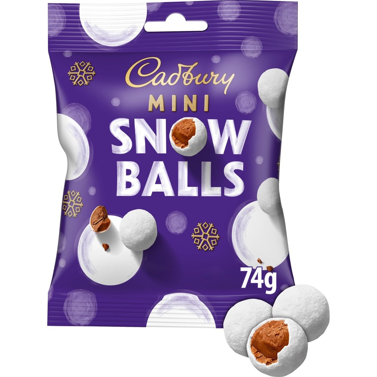 Cadbury Festive Mini Snow Balls Schokoladenbeutel, Zarte Milchschokolade