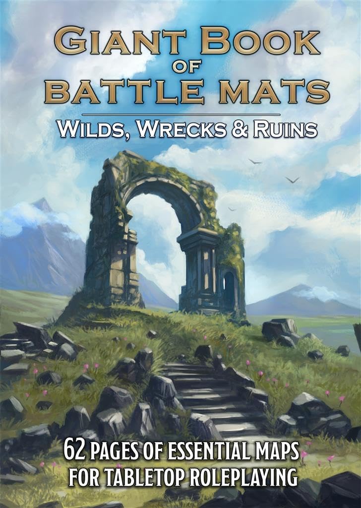 Loke BattleMats – Riesiges Buch der Battle Mats – Wilds, Wrecks & Ruins – Spielzubehör